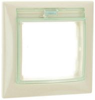 Рамка горизонтальная Legrand Valena 1-м. крышка IP44 слоновая кость  картинка